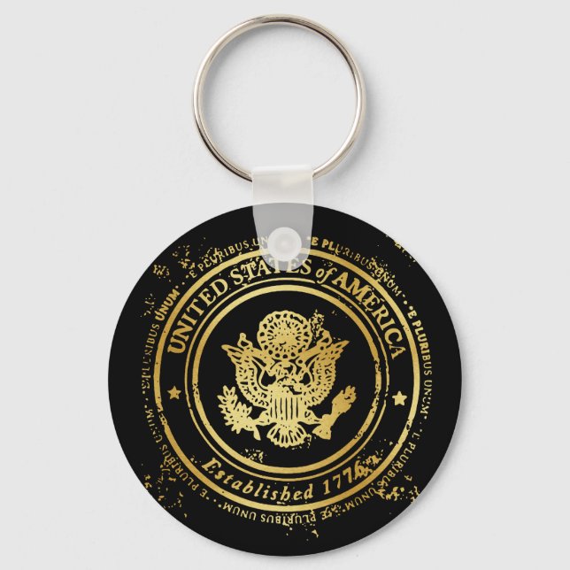 United State Gold Seal - Eagle - E Pluribus Unum Key Ring (Front)