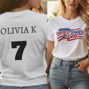 United States 2026 Soccer Personalised Name Number T-Shirt