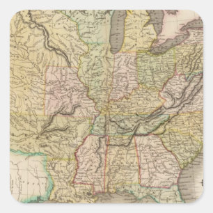 United States 20 Square Sticker