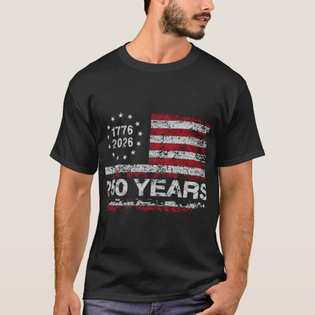 United States 250th Anniversary Birthday Retro USA T-Shirt (Front)