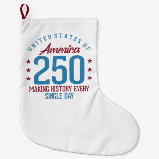 United States 250th Anniversary Making History  Large Christmas Stocking