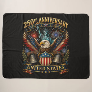 United States 250th Anniversary Patriotic Eagle Sherpa Blanket