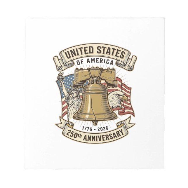 United States 250th Anniversary Patriotic Vector D Notepad (Front)