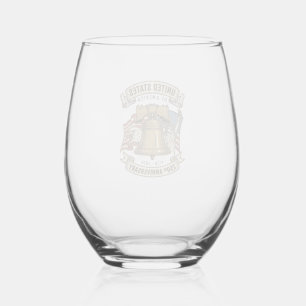 United States 250th Anniversary Patriotic Vector D Stemless Wine Glass