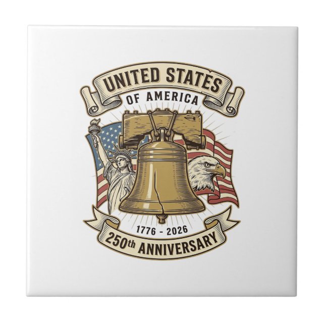 United States 250th Anniversary Patriotic Vector D Tile (Front)