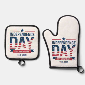 United States 250th Independence Day Anniversary Oven Mitt & Pot Holder Set