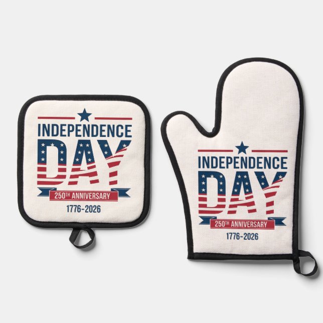United States 250th Independence Day Anniversary  Oven Mitt & Pot Holder Set (Front)