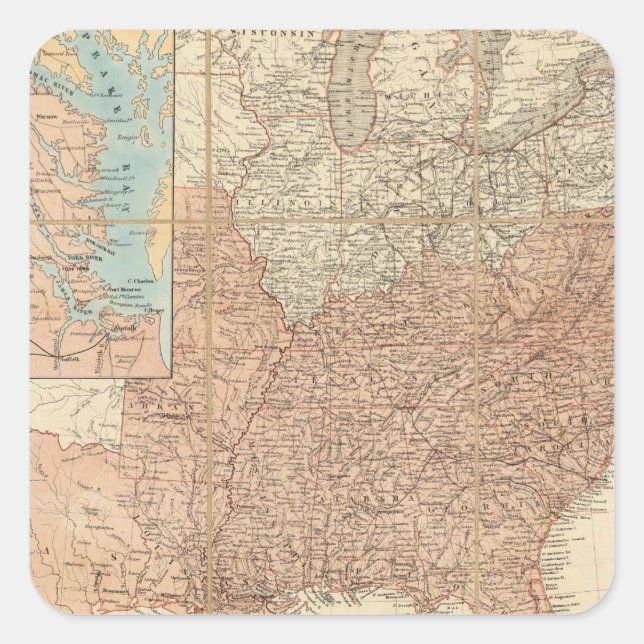 United States 2 Square Sticker (Front)