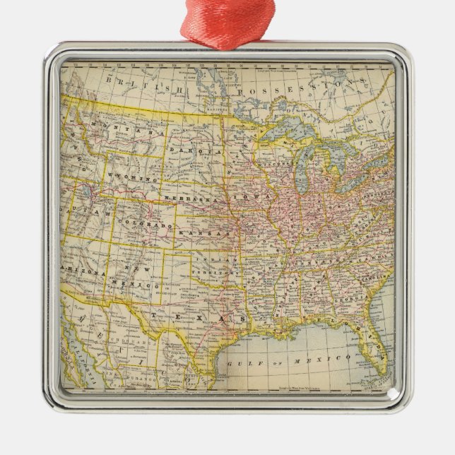 United States 4 Metal Tree Decoration (Front)