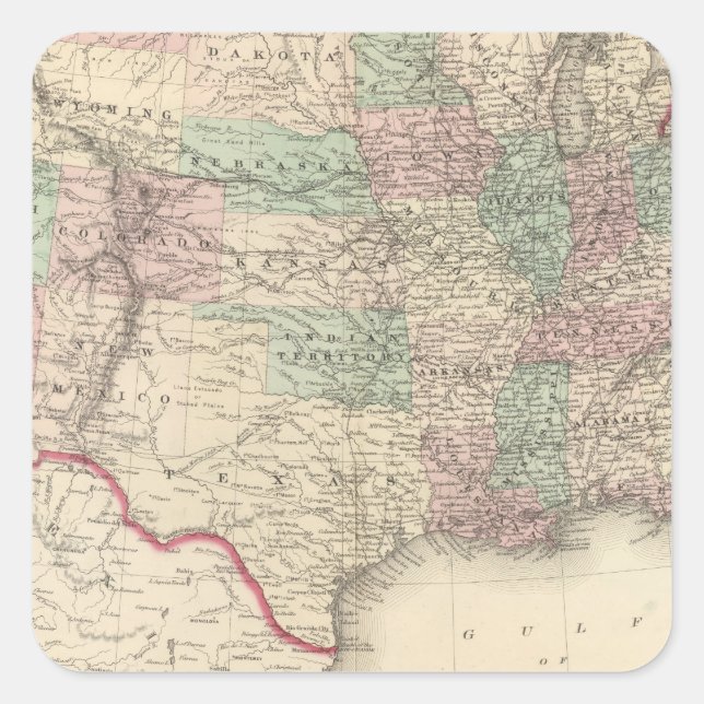 United States 4 Square Sticker (Front)