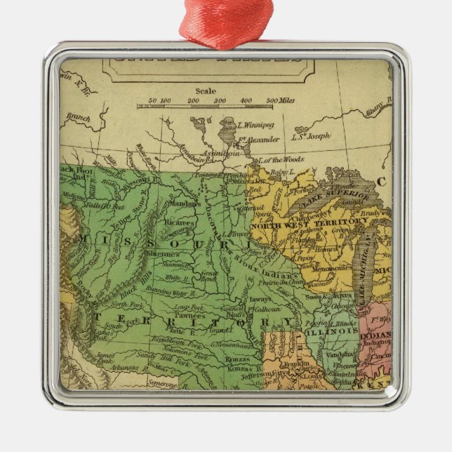 United States 6 Metal Tree Decoration (Front)