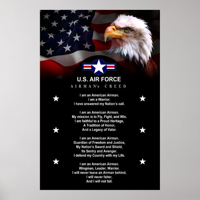 United States Air Force AIRMAN'S Creed Poster (Front)