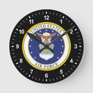 United States Air Force Emblem Round Clock