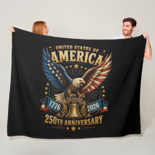 United States America 250th Anniversary Eagle Fleece Blanket