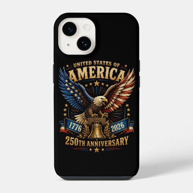 United States America 250th Anniversary Eagle iPhone Case (Back)