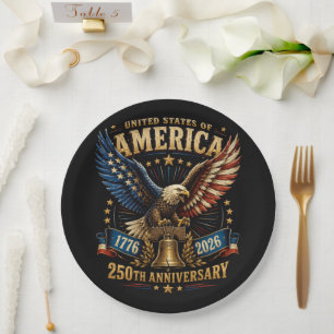 United States America 250th Anniversary Eagle Paper Plate