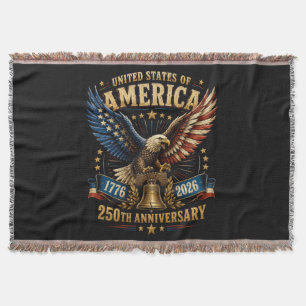 United States America 250th Anniversary Eagle Throw Blanket