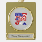 United States America Flag USA Soccer Ball Golden