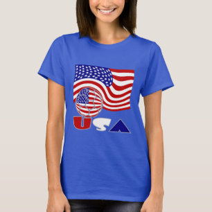 United States America Flag USA Soccer Ball T-Shirt