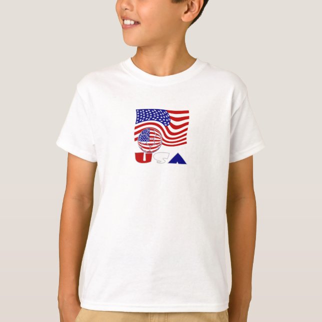 United States America Flag USA Soccer Ball T-Shirt (Front)