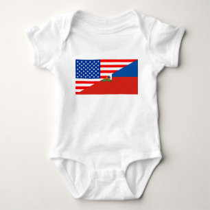united states america haiti half flag usa country baby bodysuit