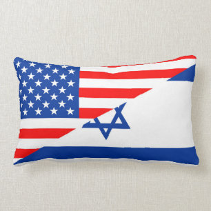 united states america israel half flag usa country lumbar cushion