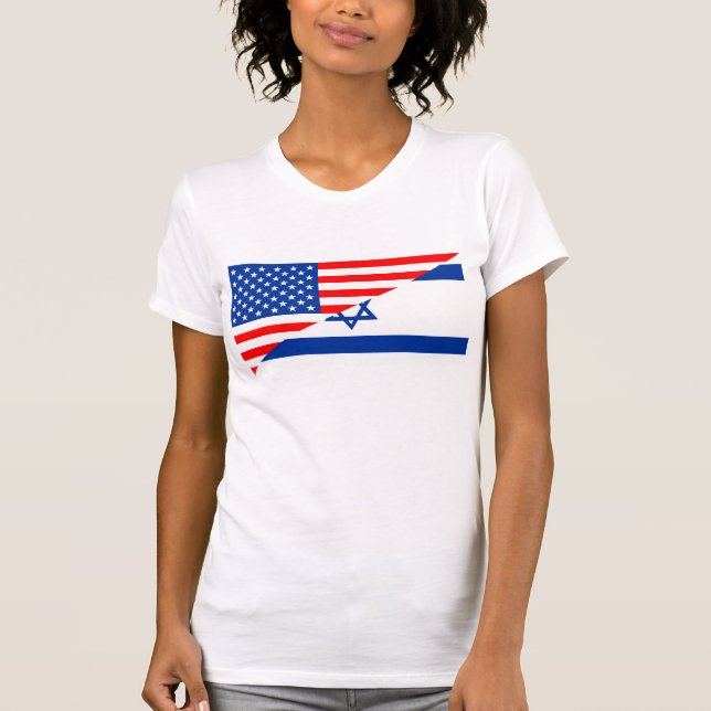 united states america israel half flag usa country T-Shirt (Front)