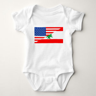 united states america lebanon half flag usa countr baby bodysuit