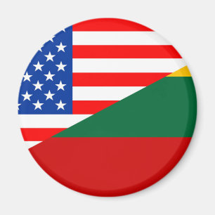 united states america lithuania half flag usa coun magnet