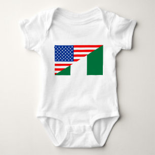 united states america nigeria half flag usa countr baby bodysuit