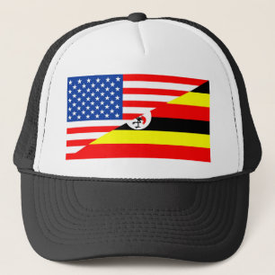 united states america uganda half flag usa country trucker hat