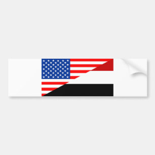 united states america yemen half flag usa country bumper sticker