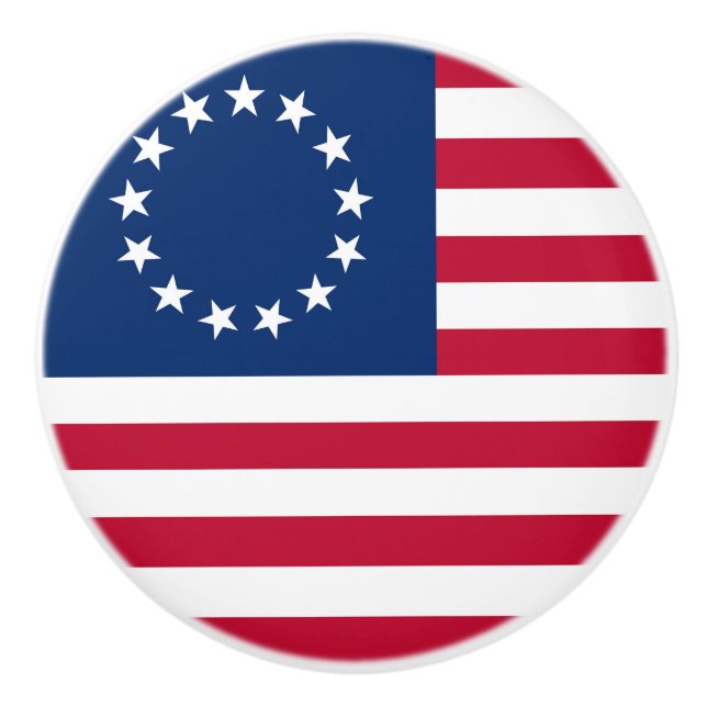 United States Betsy Ross Flag Ceramic Knob (Front)