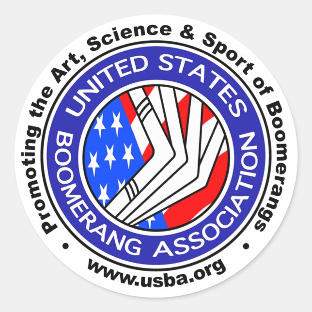 United States Boomerang Association round sticker3 Classic Round Sticker (Front)