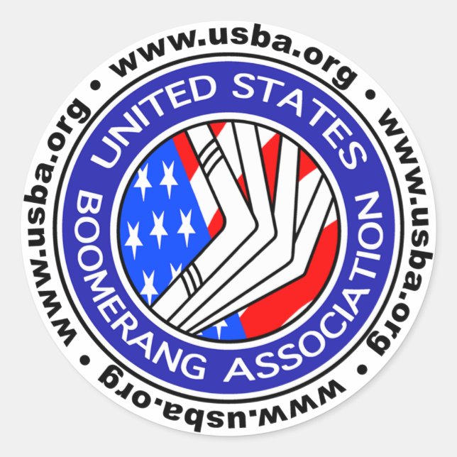 United States Boomerang Association small sticker (Front)
