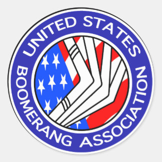 United States Boomerang Association small sticker2 Classic Round Sticker