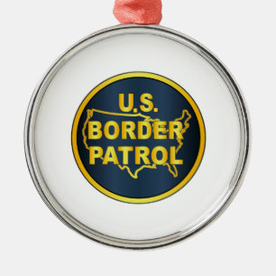 United States Border Control Metal Tree Decoration