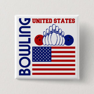 United States Bowling 15 Cm Square Badge