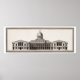United States Capitol Architectural Drawing - 1791 Poster