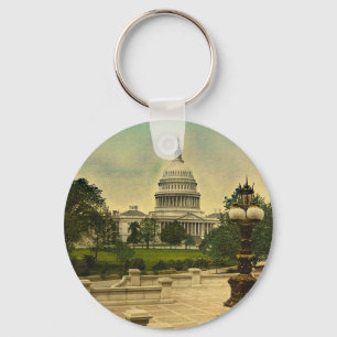 United States Capitol from Library Steps Date 1898 Key Ring