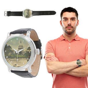 United States Capitol from Library Steps Date 1898 Watch