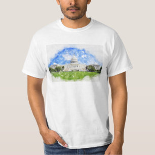 United States Capitol in Washington DC Pastel Draw T-Shirt