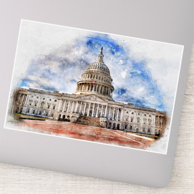 United States Capitol Pastel Drawing Washington DC (United States Capitol Pastel Drawing Washington DC. Sticker)