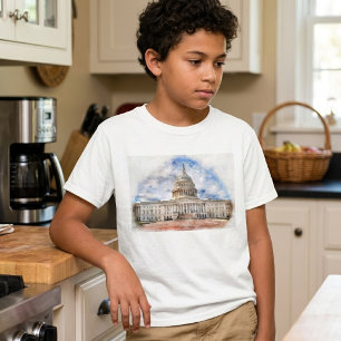 United States Capitol Pastel Drawing Washington DC T-Shirt