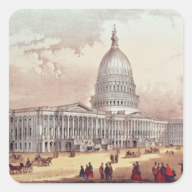 United States Capitol, Washington D.C. Square Sticker (Front)