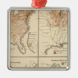 United States Census maps, 1870 Metal Tree Decoration