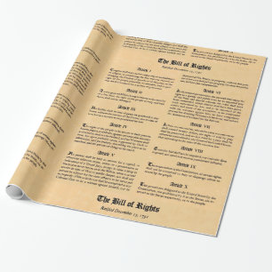 United States Constitution Bill of Rights Wrapping Paper