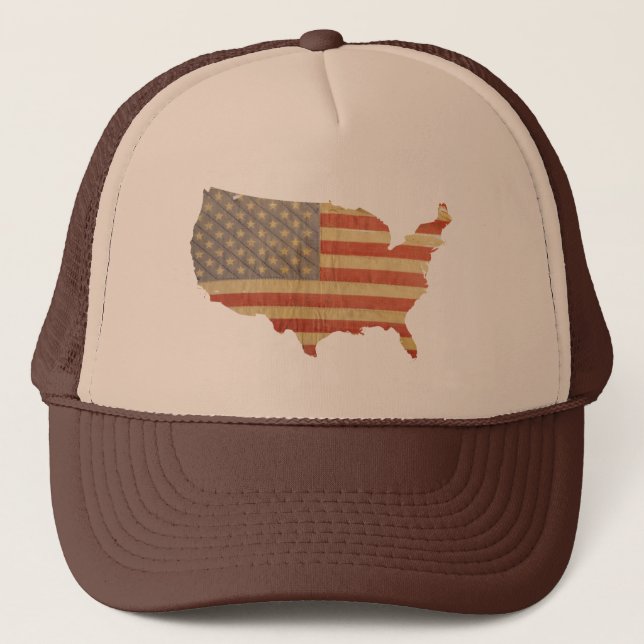 United States Country & Worn Flag Patch Hat (Front)