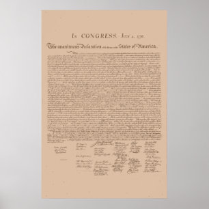 United States Declaration of Independence Poster