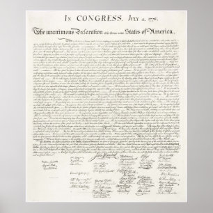United States Declaration of Independence Poster